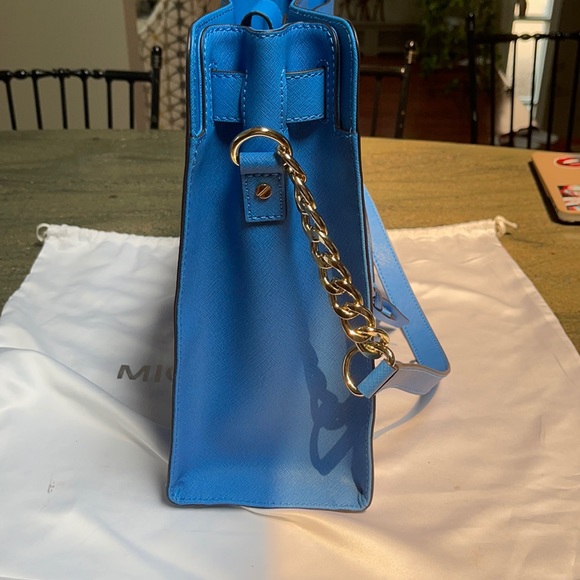 Michael Kors NEW Hamilton Blue Large Leather Tote - Picture 7 of 11